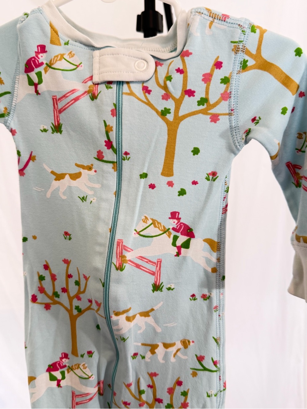 The Beaufort Bonnet Company Footie Pajamas | 12-18 Months | Equestrian Print - Picture 4 of 14